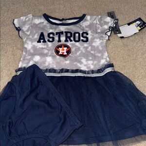 HOUSTON Astros Baby Dress with Tulle Skirt 12M NWT